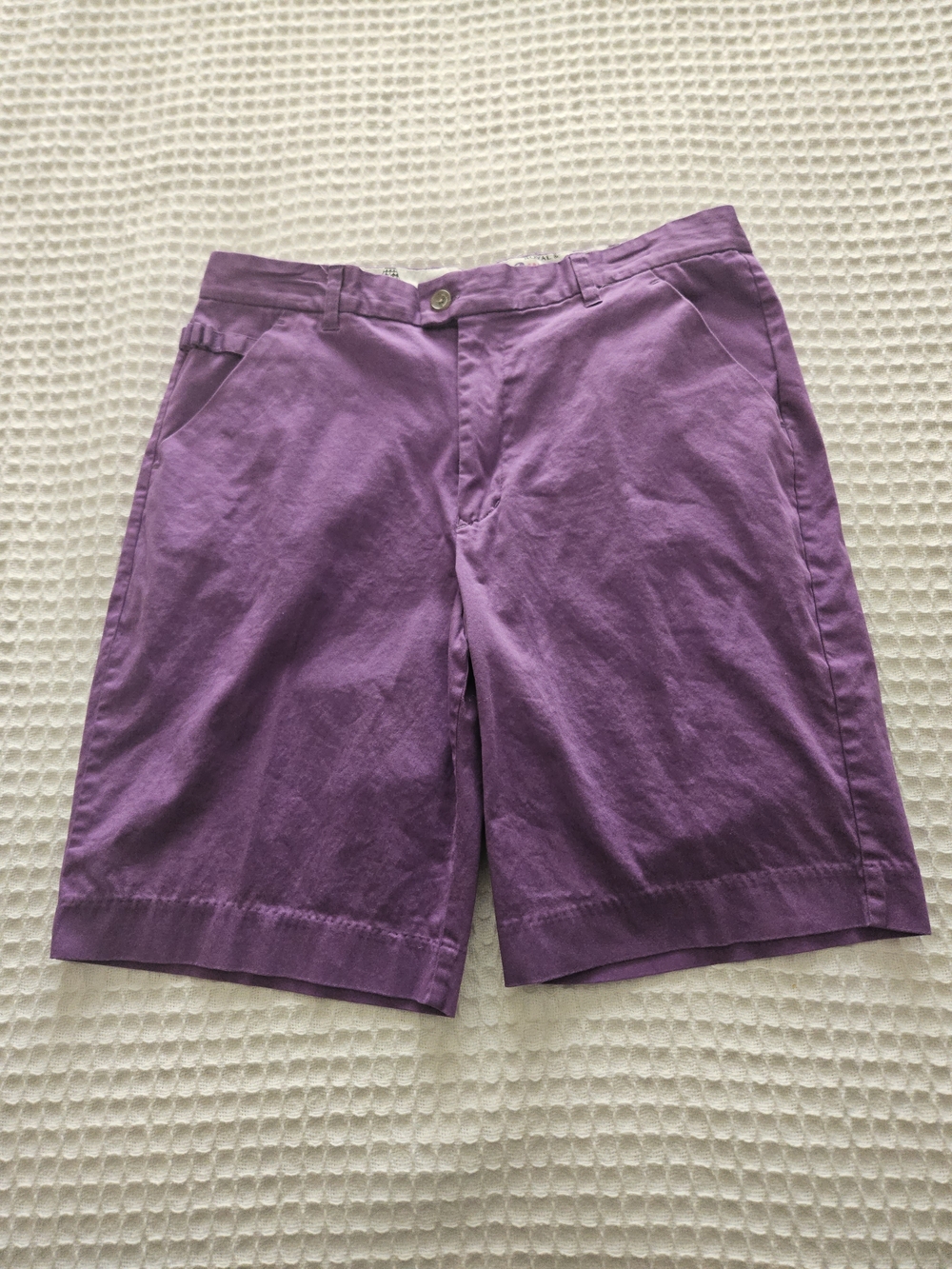 Royal & Awesome Men's Purple Cotton/Spandex Shorts Regular Fit Logo Pockets